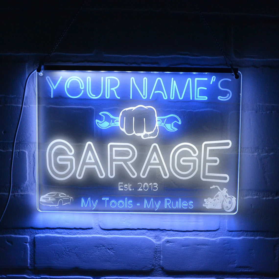 Custom Neon LED Garage Sign GirlyBuilds