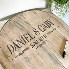Load image into Gallery viewer, First and Last Name Bourbon Barrel Guestbook - FREE SHIPPING
