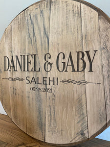 First and Last Name Bourbon Barrel Guestbook - FREE SHIPPING