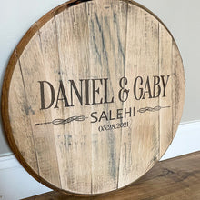 Load image into Gallery viewer, First and Last Name Bourbon Barrel Guestbook - FREE SHIPPING