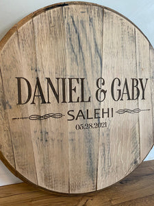 First and Last Name Bourbon Barrel Guestbook - FREE SHIPPING