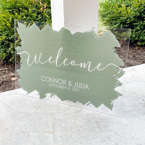 Custom Painted Background Wedding Sign