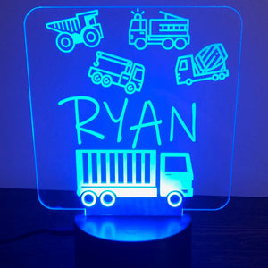 Personalized Night Light - Trucks Night Lights - GirlyBuilds